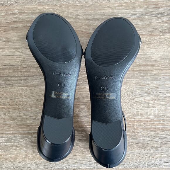 Dream Pairs Chunk Low Heel Pump Sandal Ankle Strap Black 9 NIB - Picture 5 of 7